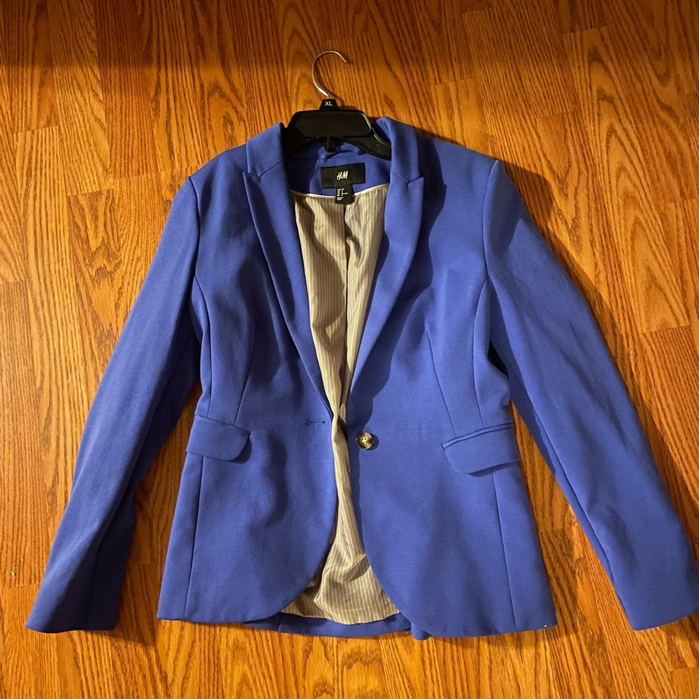 Blue H&M Work Knit & Lined Blazer